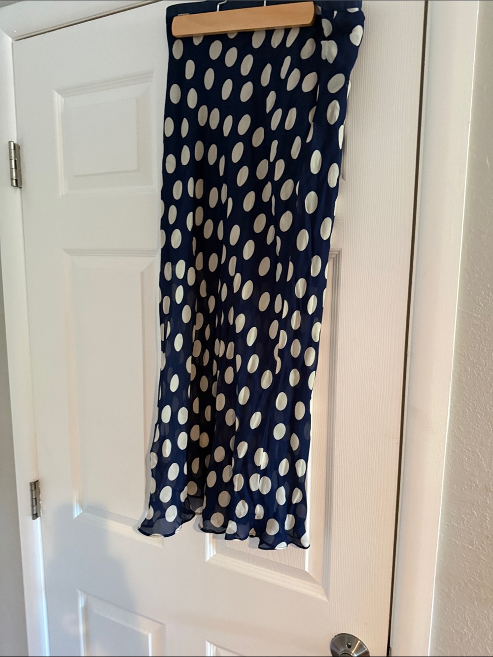 NWT JCrew navy polka dot skirt size xs